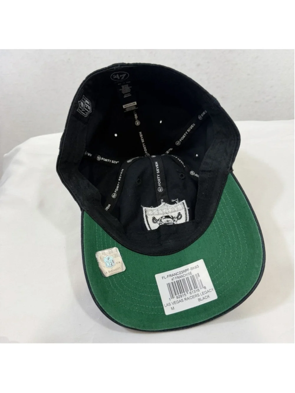 Las Vegas Raiders NFL '47 Brand Throwback Black Clean Up Adjustable Hat Medium